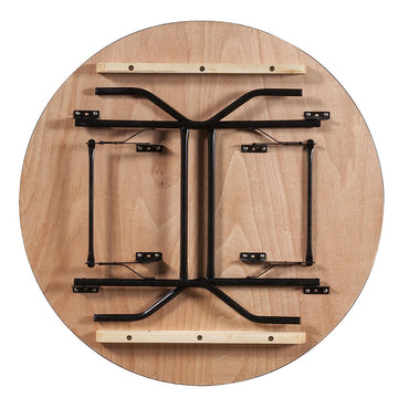 Round Wooden Folding Trestle Table - Dia1220mm (4')